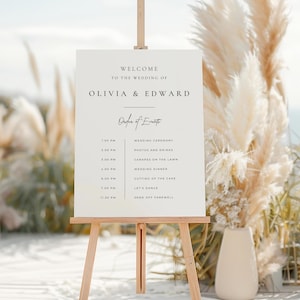 Wedding Timeline Welcome Sign: Order of the Day (Editable Template)