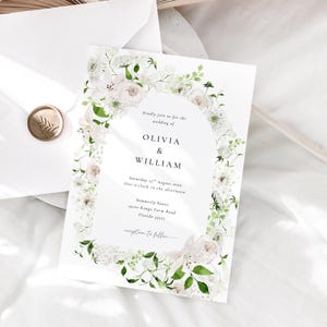 Spring Wedding Invitation Wildflower Wedding Invite, Editable Canva Template Floral Design Boho Spring Wedding Invitation Instant Download