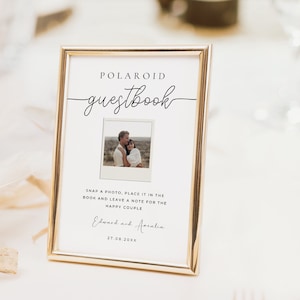 Polaroid Wedding Guest Book Sign Template (Digital Download)