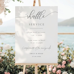 "Hochzeits-Shuttle-Schild Großes, elegantes Hochzeitsschild, druckbares Hochzeitsschild ""ML42""."