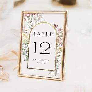 Numeri da tavolo per matrimonio con fiori di campo, numeri da tavolo per matrimonio stampabili, numeri da tavolo floreali ML53