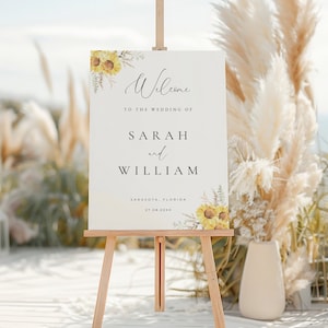 Sonnenblume Hochzeit Eingangsschild, Wildblumen Hochzeit Willkommensschild, Hochzeit Willkommensschild Eingang, Printable Hochzeit Willkommen, ML22