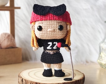 AMIGURUMI PATTERN Axl Rose Crochet Pattern | Guns n' Roses | PDF Pattern Download in English/Spanish/Portuguese