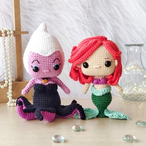 AMIGURUMI PATTERN Pack Sea Princess + Ocean Villain Crochet Pattern | PDF Pattern Download in English/Spanish/Portuguese