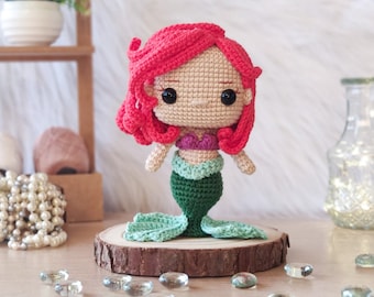 AMIGURUMI PATTERN Sea Princess Ariel Crochet Pattern | PDF Pattern Download in Eng/Es/Pt
