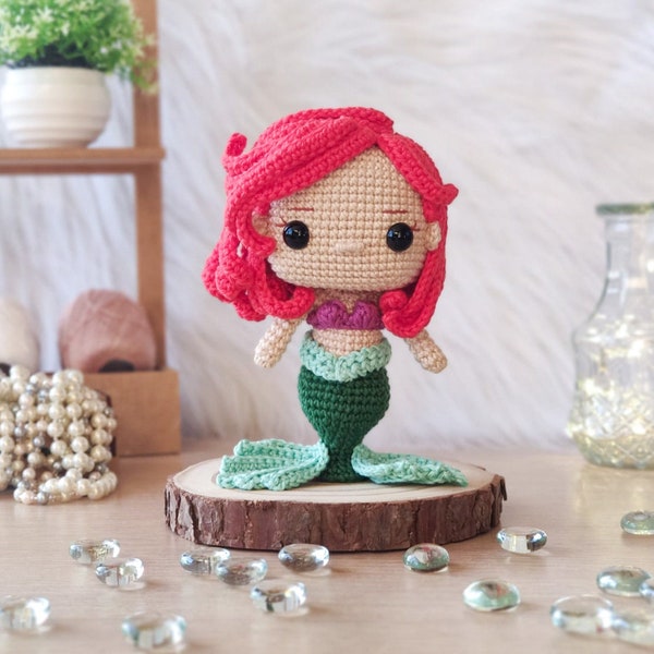 AMIGURUMI PATTERN Sea Princess Ariel Crochet Pattern | PDF Pattern Download in En/Es/Pt