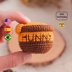 AMIGURUMI PATTERN Honey Pot | Easy beginner friendly pattern | PDF Pattern | Eng Es Pt