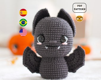 AMIGURUMI PATTERN Bat Crochet Pattern | Halloween Bat pattern | PDF Pattern | Eng Es Pt