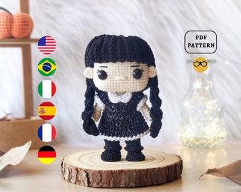 AMIGURUMI PATTERN Spooky Girl Crochet Pattern (classic version) | PDF Pattern Download in Eng/Es/Pt/De/Fr/It