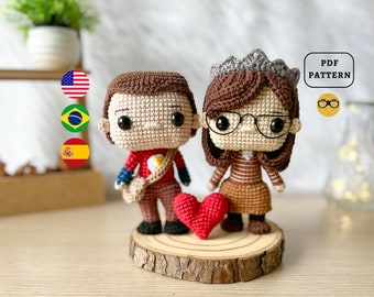 AMIGURUMI PATTERN Sheldon & Amy Crochet Pattern | Big Bang Theory | PDF Pattern Download in English/Spanish/Portuguese