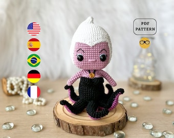 AMIGURUMI PATTERN Ocean Villain Crochet Pattern | PDF Pattern Download in English/Spanish/Portuguese/German/French