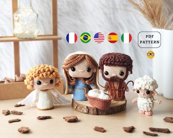 MODELLO AMIGURUMI Gioco della Natività, parte 1 / Schema natalizio all'uncinetto / Scarica il modello PDF in inglese/spagnolo/portoghese/italiano/francese