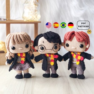 AMIGURUMI PATTERN Wizard Trio Crochet Pattern | PDF Pattern Download in English/German/Spanish/Portuguese