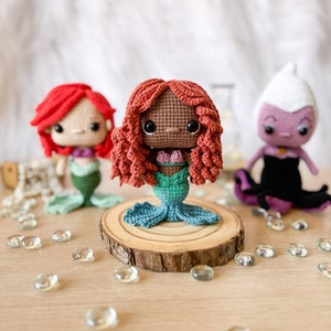 AMIGURUMI PATTERN Pack Sea Princesses + Ocean Villain Crochet Pattern | PDF Pattern Download in English/Spanish/Portuguese