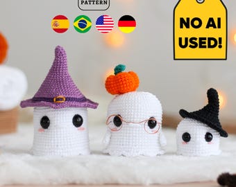 Ghost Crochet PATTERN, Halloween Amigurumi Ghost Family | PDF | Eng De Pt Es