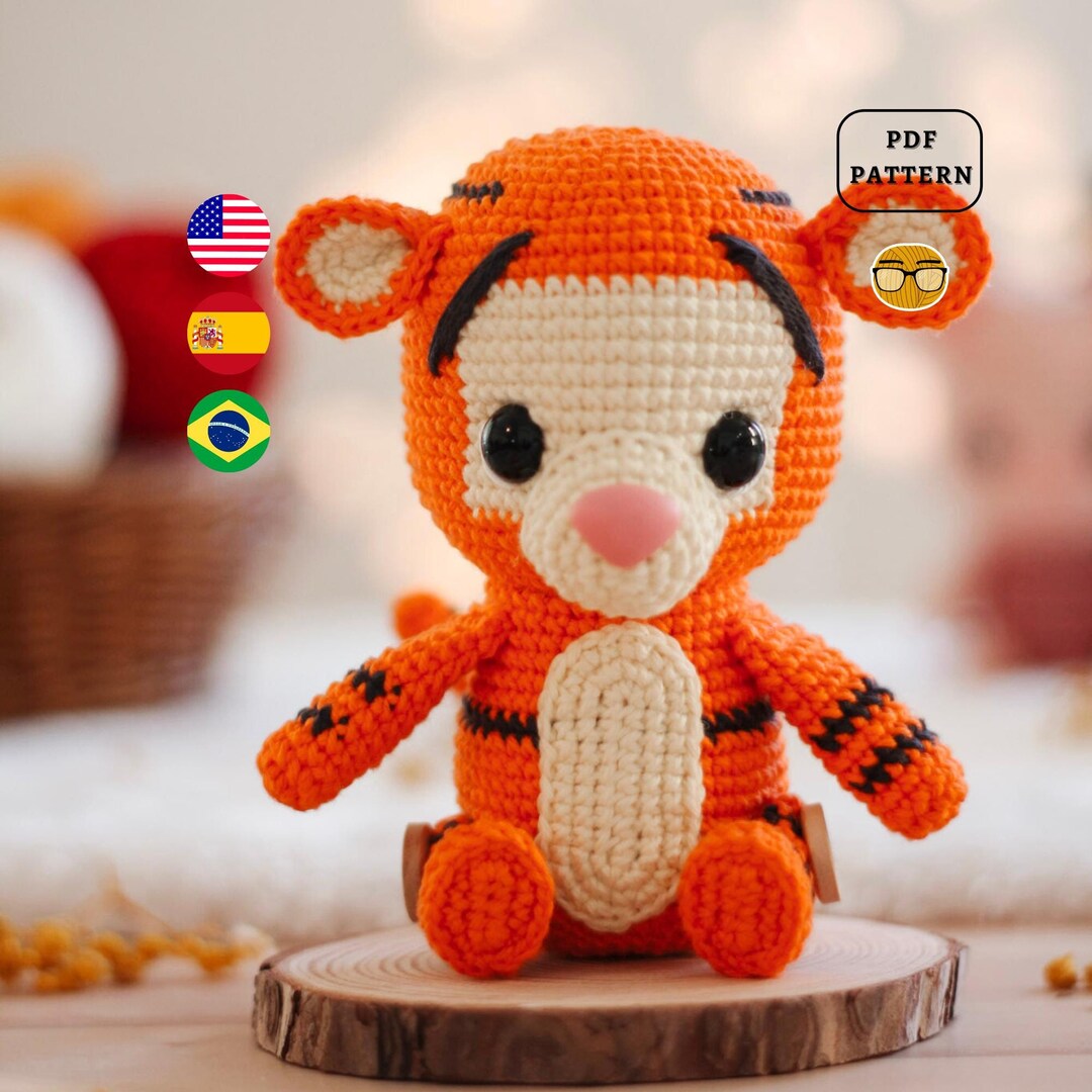 AMIGURUMI PATTERN くまのプーさんのティガー柄 |簡単でよく説明された