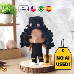 Slash Guitarist Crochet PATTERN, Rock Amigurumi Doll with Guitar | Guns N Roses | PDF | Eng Es Pt