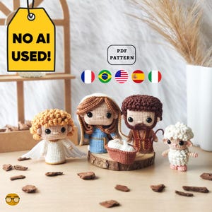 Nativity Crochet PATTERN, Christmas Amigurumi Scene with Mary, Joseph & Baby Jesus | PDF | Eng Es Pt It Fr