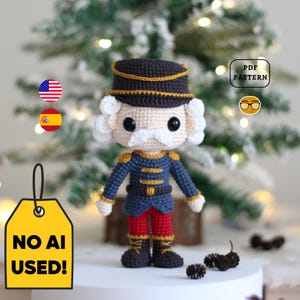 PATRÓN Cascanueces a Ganchillo, Muñeco Amigurumi Navideño / PDF / Eng Es