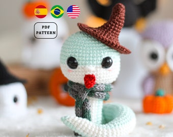 AMIGURUMI PATTERN Schlange Häkelanleitung | Halloween-Schlange Muster | PDF Nähanleitung | Eng Es Pt