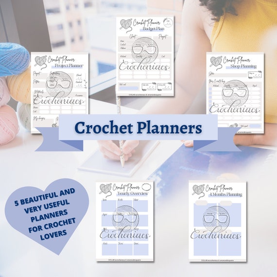 Crochet Planner Printable PDF, Project Journal & Tracker for Crocheters