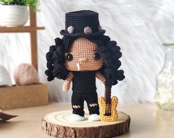 AMIGURUMI PATTERN Slash Crochet Pattern | Guns n' Roses | PDF Pattern Download in English/Spanish/Portuguese
