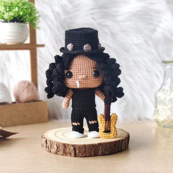 AMIGURUMI PATTERN Slash Crochet Pattern | Guns n' Roses | PDF Pattern Download in English/Spanish/Portuguese