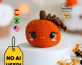 Pumpkin Crochet PATTERN, Halloween Amigurumi Decor | PDF | Eng Pt Es