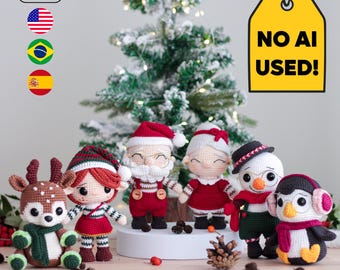 Christmas Crochet PATTERN Collection, Amigurumi Doll Bundle | PDF | Eng Es Pt