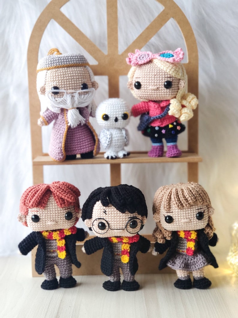 Harry potter crochet pattern harry potter amigurumi pattern hermione crochet ron crochet luna crochet pattern luna lovegood Crocheniacs funko pop crochet pattern