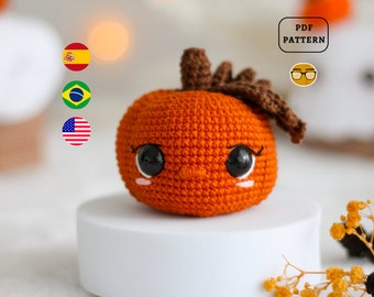 AMIGURUMI PATTERN Pumpkin Crochet Pattern | Halloween crochet pattern | PDF Pattern | Eng Es Pt