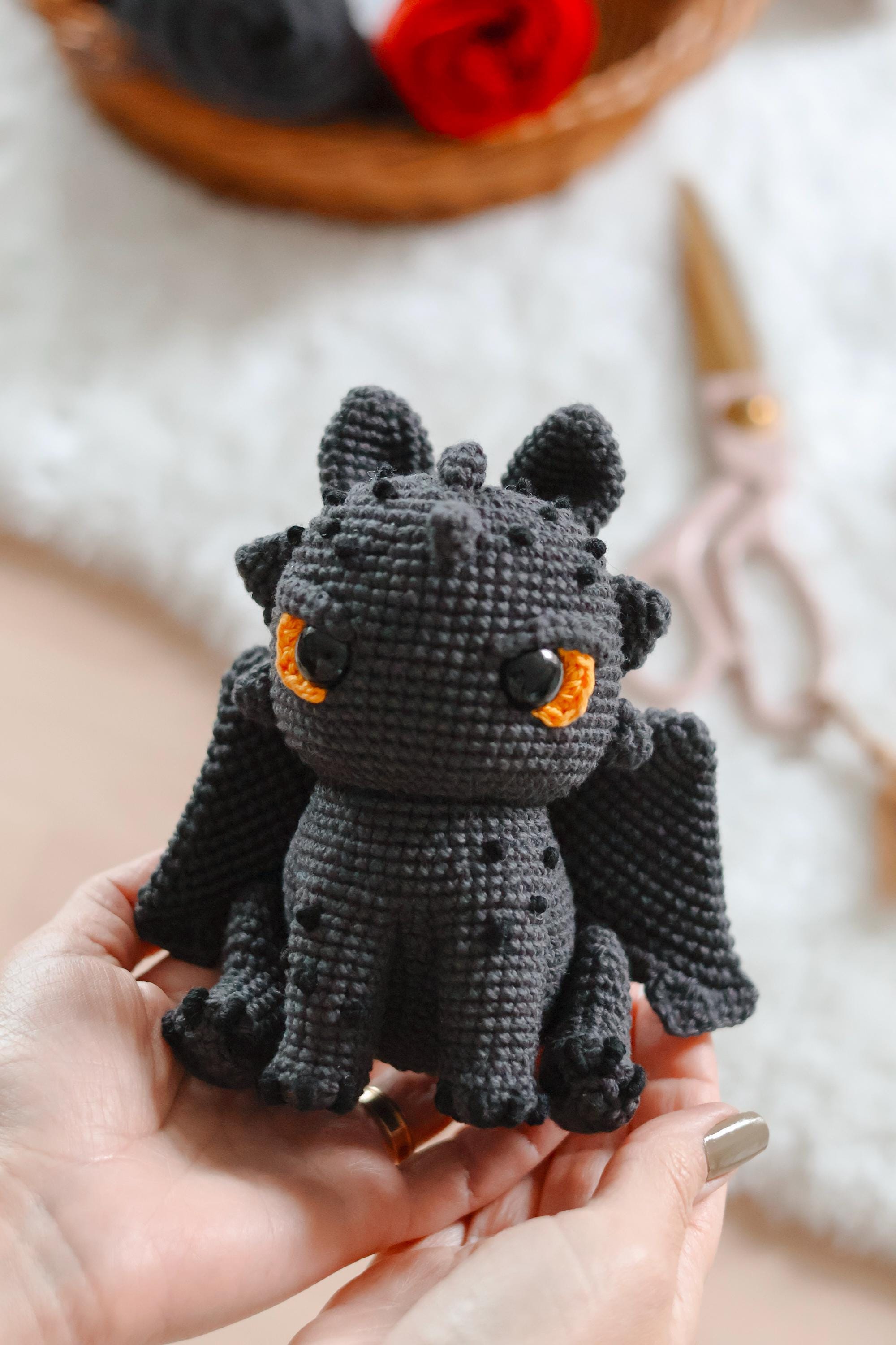AMIGURUMI PATTERN Black Dragon | Crochet Pattern Instruction | PDF
