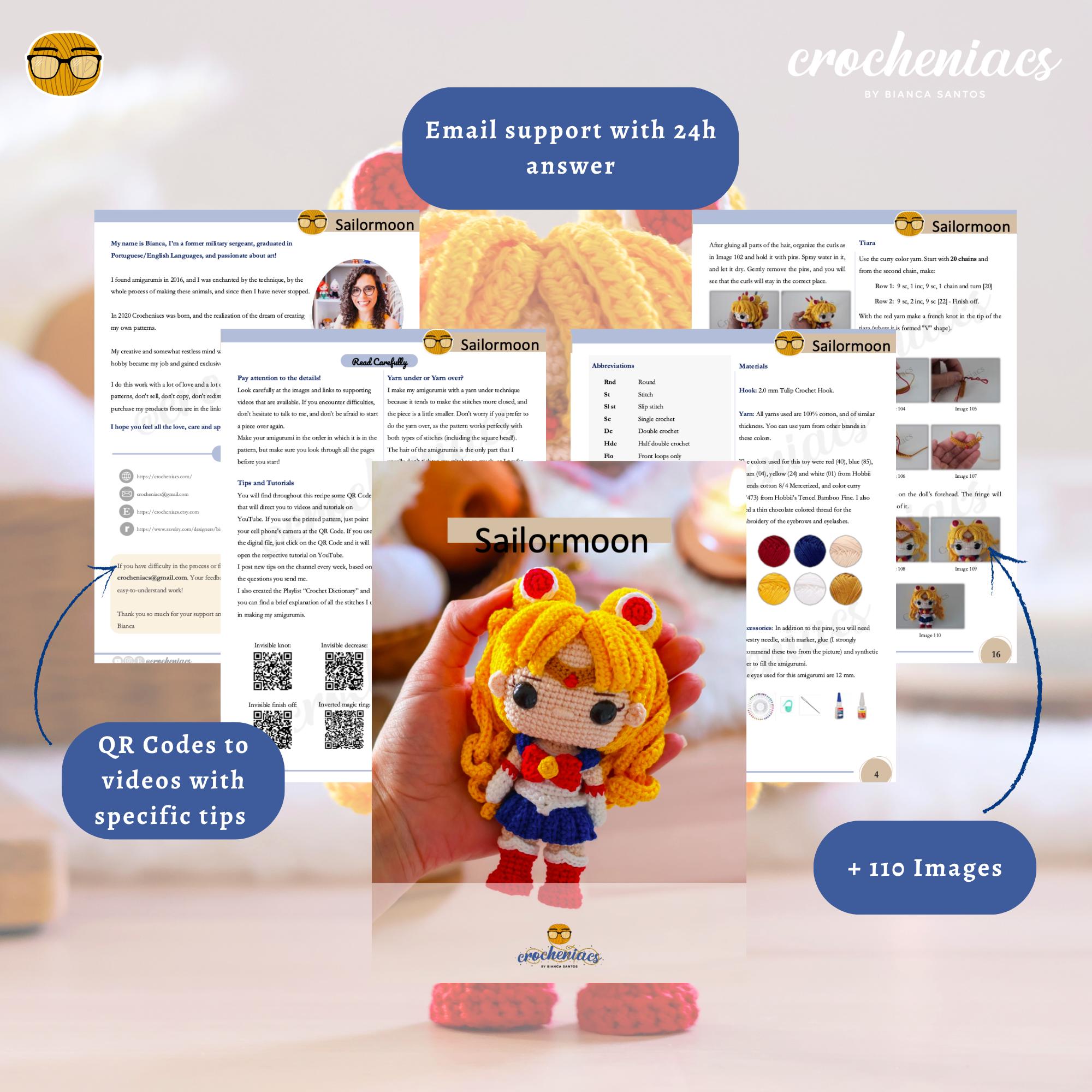 編みぐるみパターン 美少女戦士セーラームーン かぎ針編みパターン