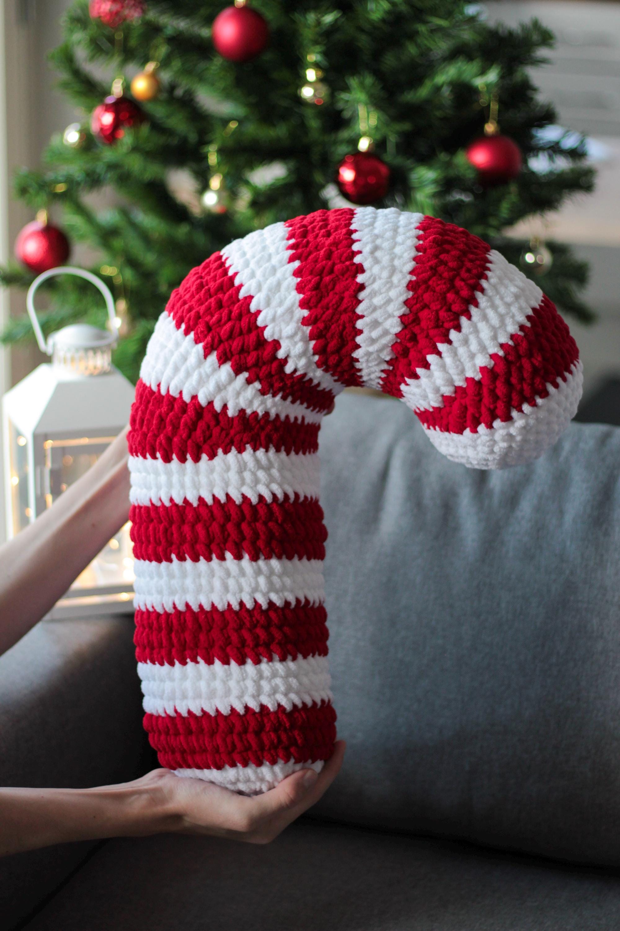 AMIGURUMI PATTERN Candy Cane Crochet Pillow Plush | Gift for Her | Cozy ...