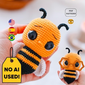 Hummel-Häkelmuster, süße Biene Amigurumi-Plüsch | PDF | Eng Es Pt