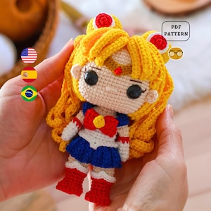 AMIGURUMI PATTERN Pretty Guardian Sailor Moon Crochet Pattern | Funko Style | PDF Pattern | Eng Es Pt