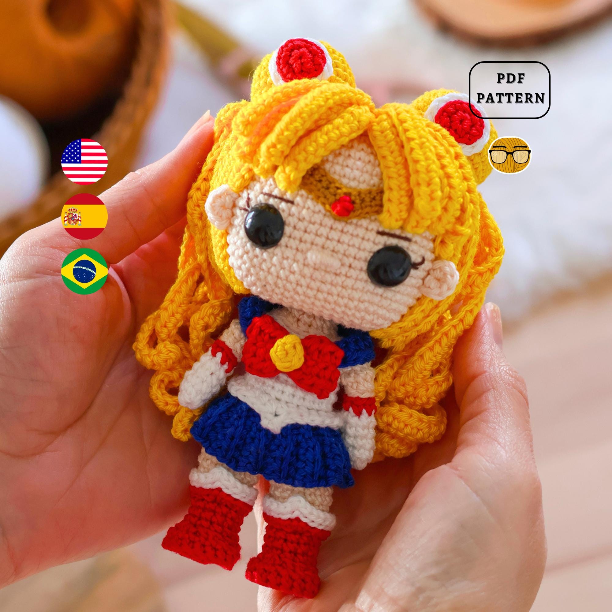 編みぐるみパターン 美少女戦士セーラームーン かぎ針編みパターン