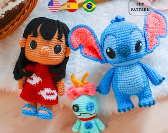 あみぐるみパターン ブルー エイリアン ハワイアン ガール ラグドール