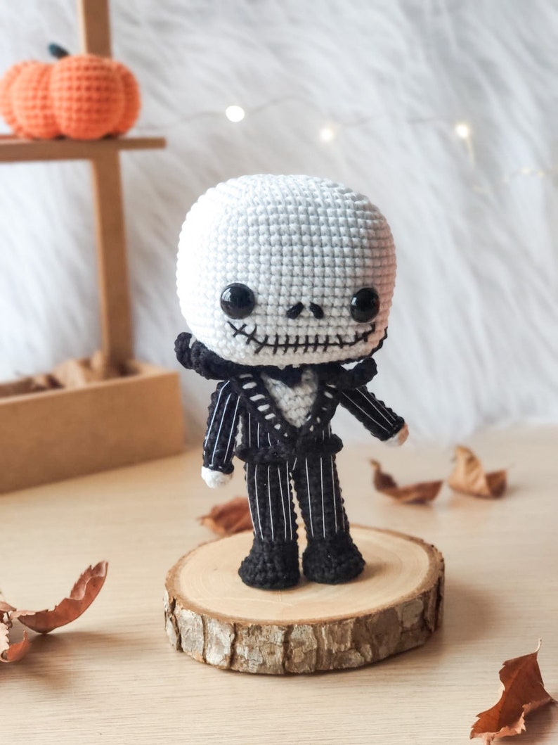 Jack Skellington crochet pattern Nightmare before Christmas crochet pattern jack amigurumi pattern jack crochet pattern jack and sally crochet Crocheniacs pattern funko pop crochet
