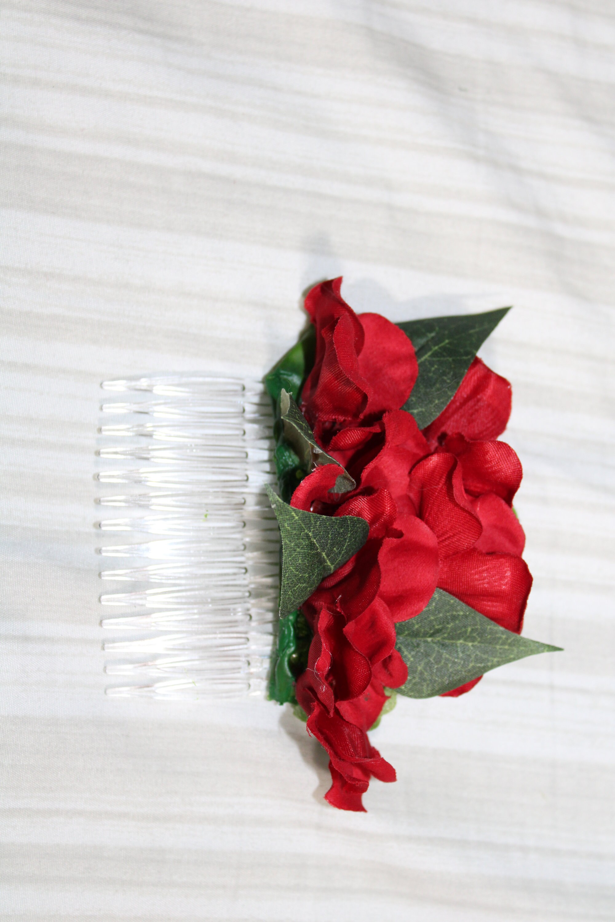 Red Geranium Floral Hair Pieces hair Comb Hair Pins Hair Etsy