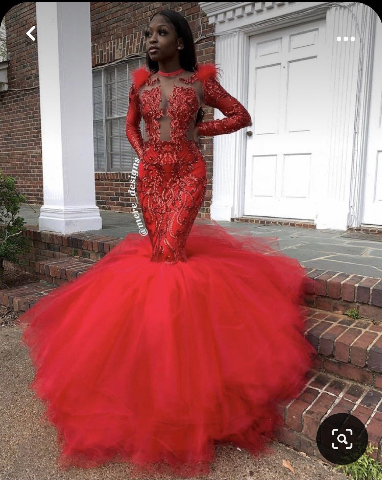 Fishtail red hotsell prom dress