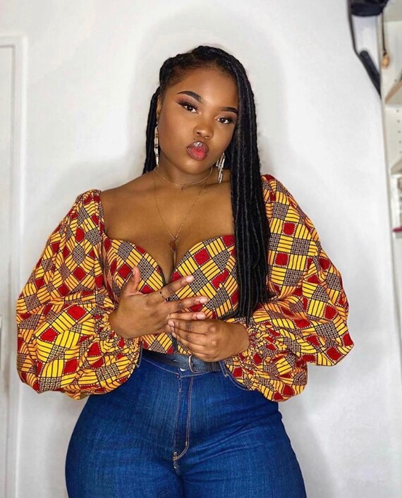 African Print Crop Top for Women, Ankara Crop Top, Womens Clothing, Ankara  Blouse for Women, Long Sleeve Crop Top, Off-shoulder Crop Top -  Canada