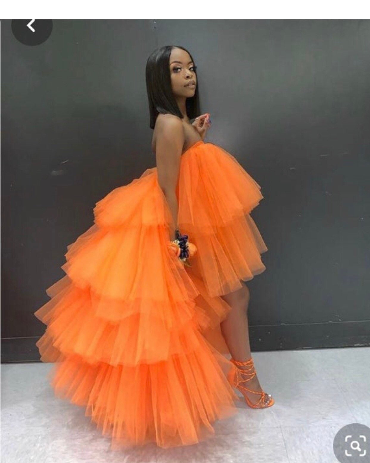 Orange shop birthday dress