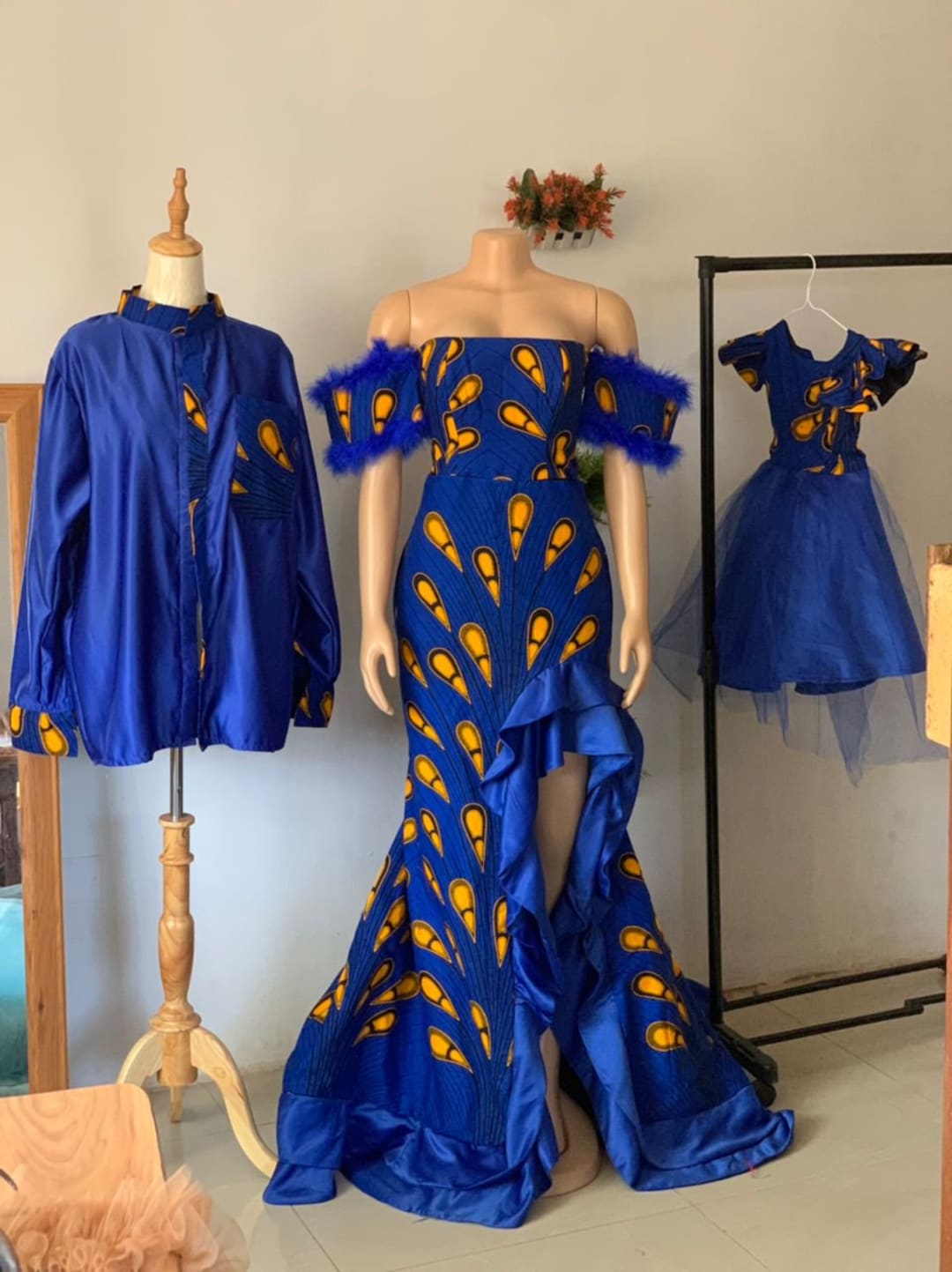 Ankara Dress With Slight African Print Gwon Woman Yellow Ankara Dress Etsy Canada
