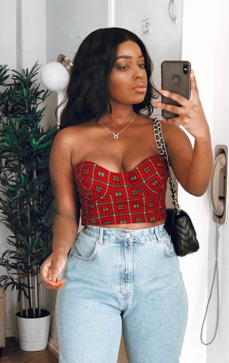African print Crop top tube crop top Ankara corset crop top image 0
