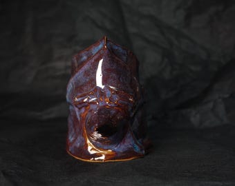 Ceramic Hounskull Knight Helmet Planter • Tall