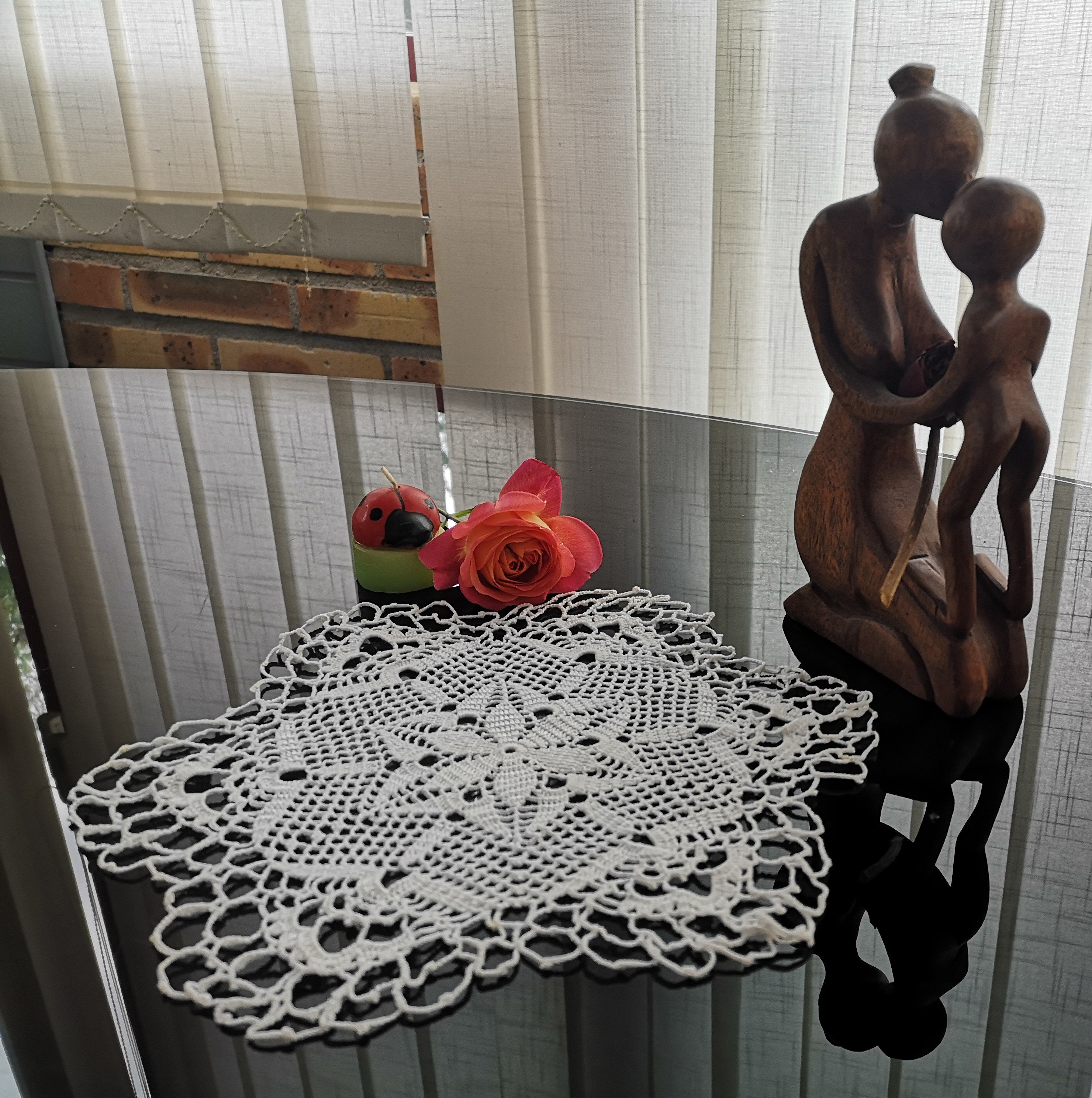 Napperon Dentelle Blanc Cassé Au Crochet, 23.5 cm de Diamètre, Décoration, Attrape Rêves, Idée Cadea