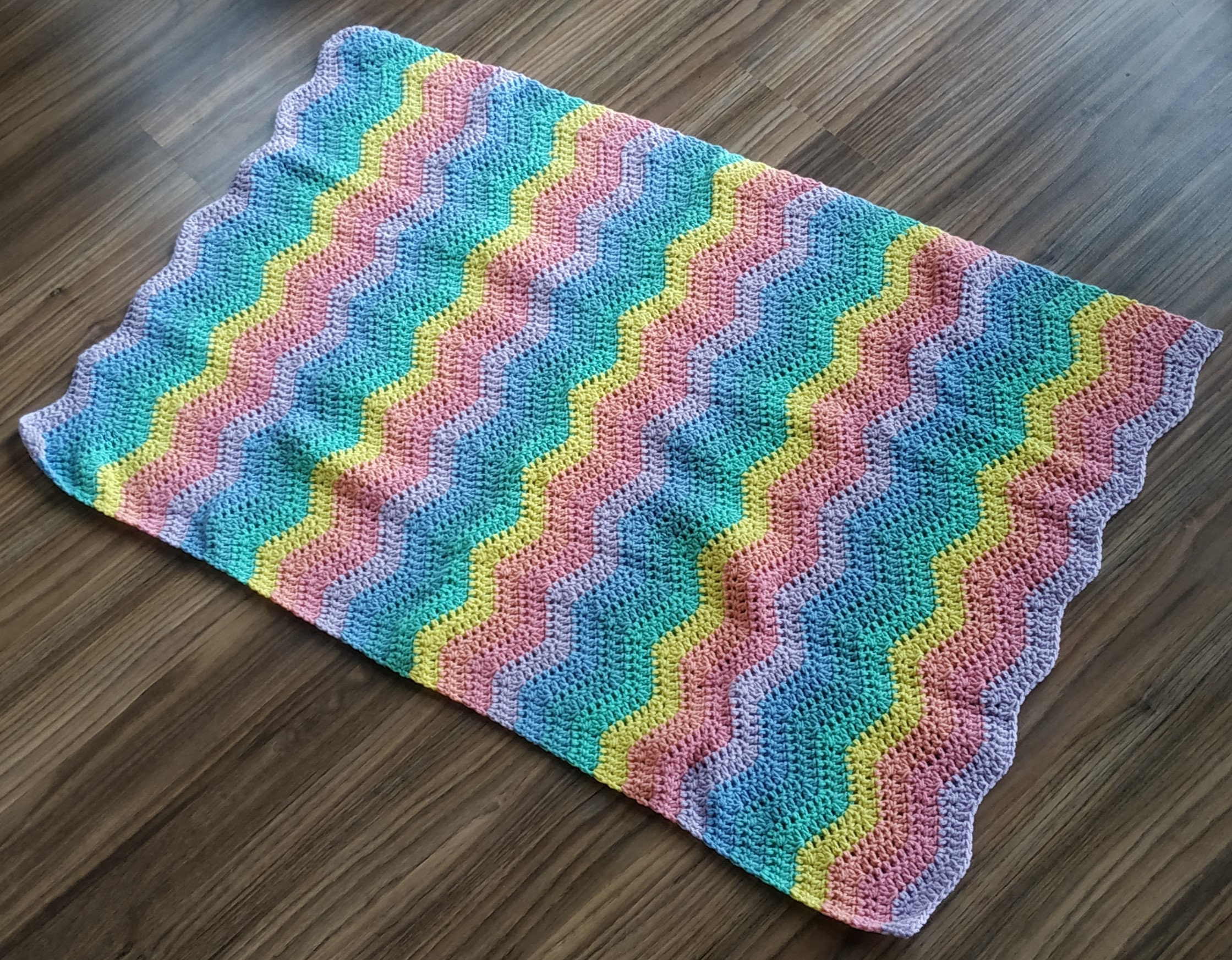 Couverture Multicolore Pour Enfant Au Crochet, 90×56, Idée Cadeau