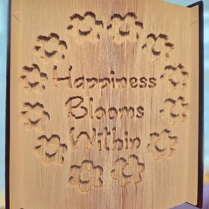 Happiness Blooms Within Cut and Fold Digital PDF bookfolding pattern