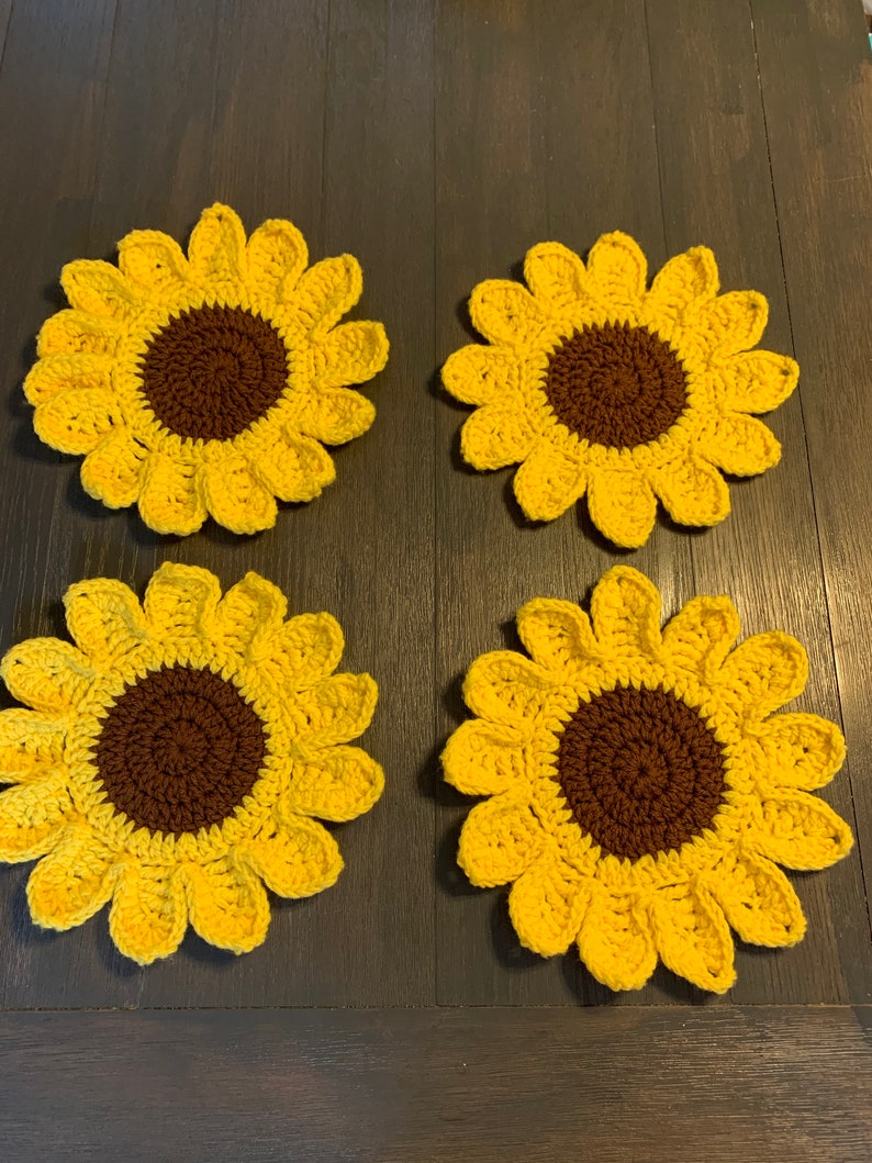 Custom Crochet Sunflower Placemats Etsy